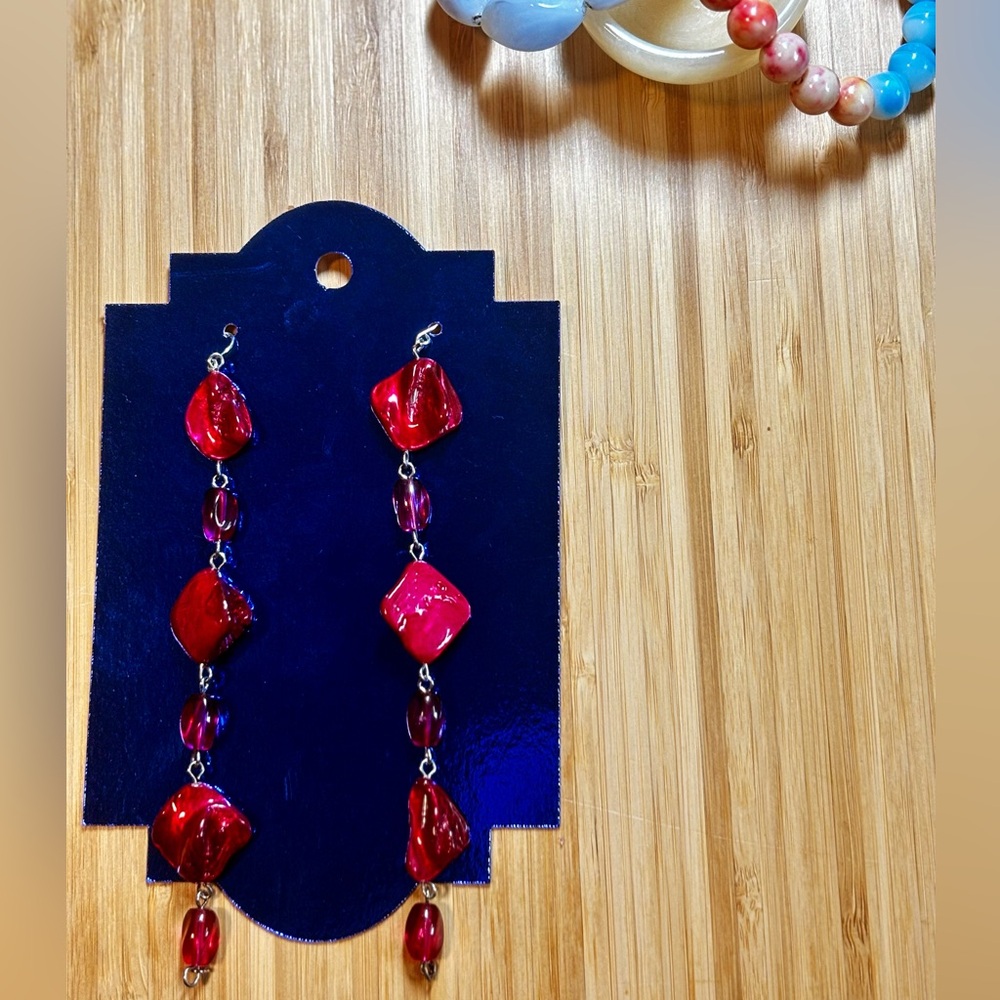 Handmade red earrings ✨